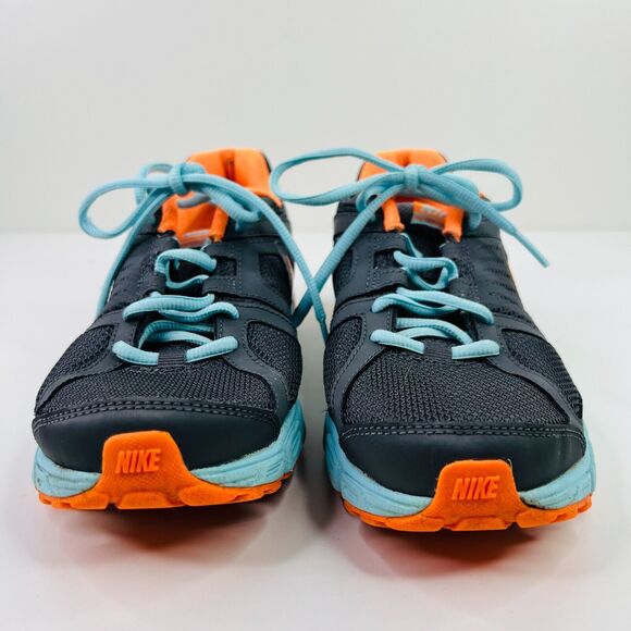 Nike Downshifter 5 Women's Size 8.5 Running Shoes 537571-022 Gray Orange Blue - Picture 3 of 10